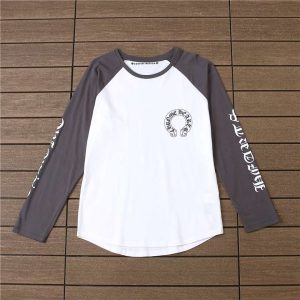 Neck Letters Horseshoe Long Sleeve T Shirt