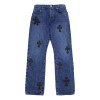 Chrome Hearts Cross Leather Patches Jeans
