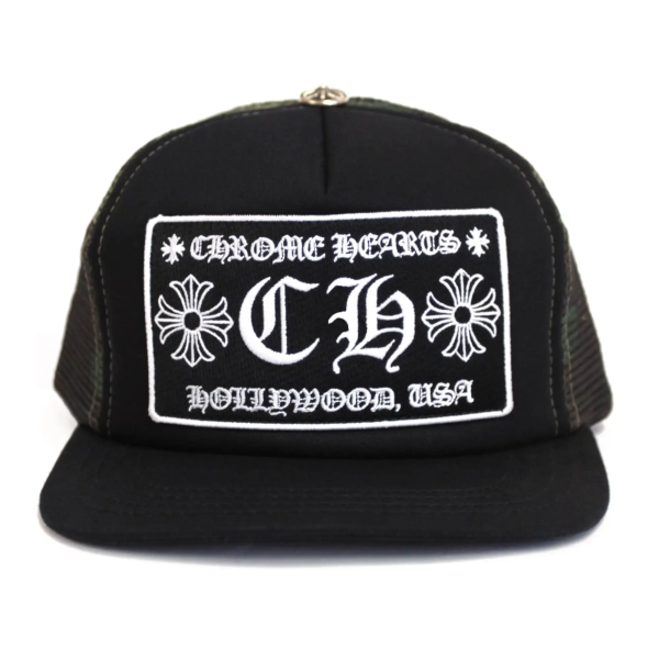 Chrome Hearts Hollywood Trucker Hat-Black