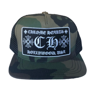 Chrome Hearts Hollywood Trucker Hat-Camo/Black