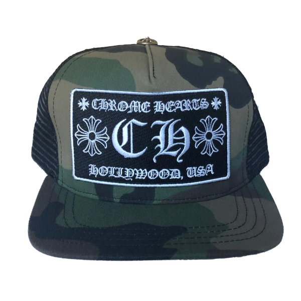 Chrome Hearts Hollywood Trucker Hat-Camo/Black