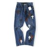 Chrome Hearts Fleur Knee Cross Patch Jeans