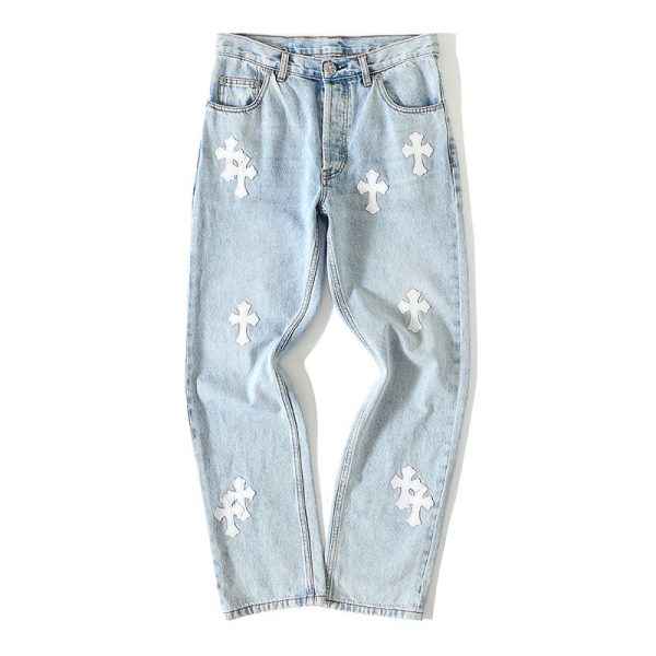 Chrome Hearts x Levi's White Cross Patch Jeans