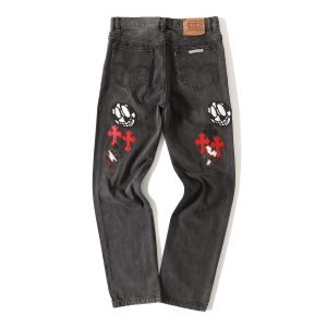 Chrome Hearts Multicolor Cross Patch Jeans Black