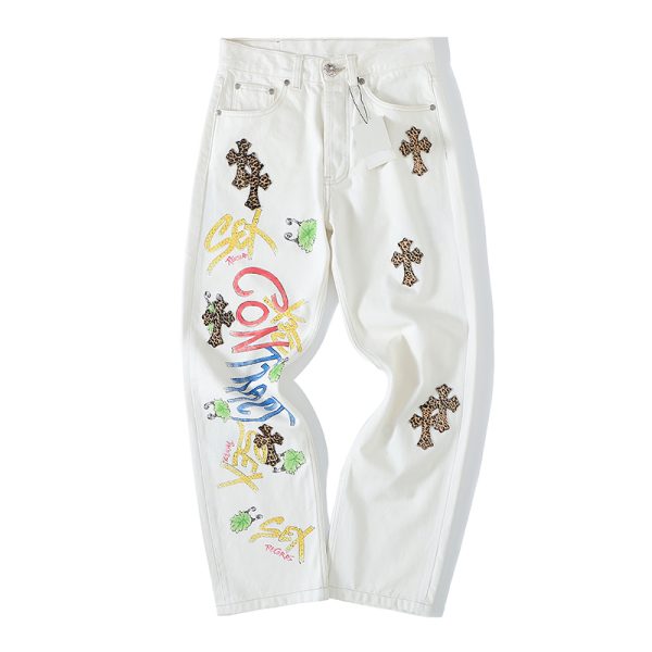 Chrome Hearts Multi Color Cross Patch Chino Pants White