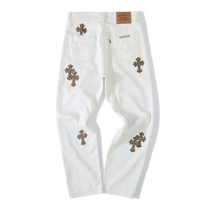 Chrome Hearts Multi Color Cross Patch Chino Pants White
