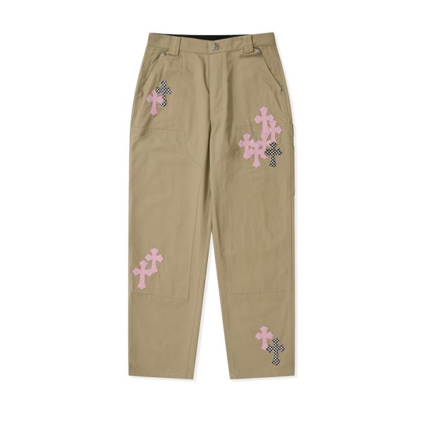 Chrome Hearts Cross Patch Carpenter Pants 'Brown/pink'