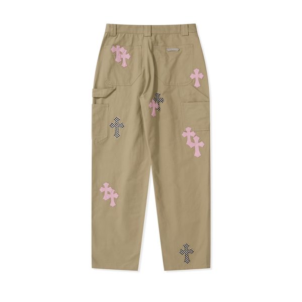 Chrome Hearts Cross Patch Carpenter Pants Brown/pink