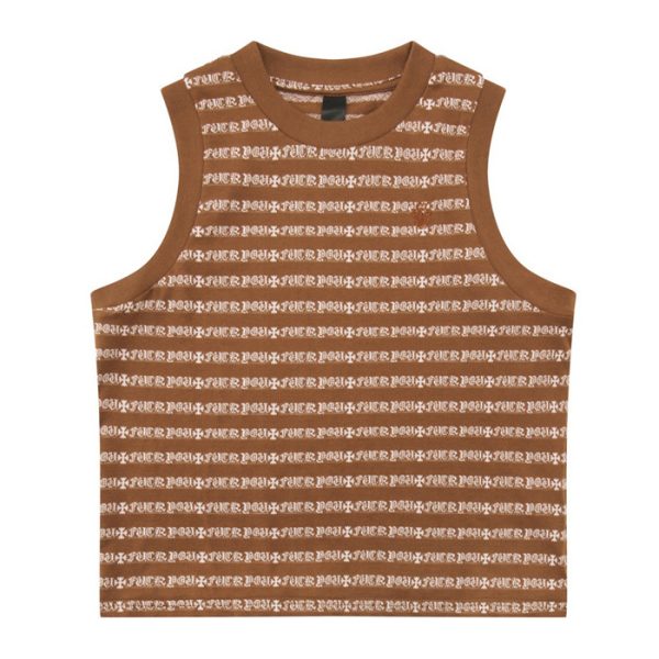 Chrome Hearts Matty Boy Teens From Mars Stripe Polo Sleeveless Sweater 'Brown'