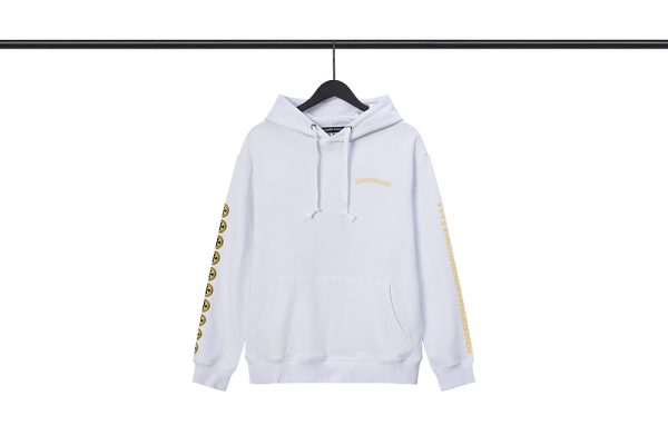 Chrome Hearts Plus Logo Pullover Hoodie [White/Yellow]